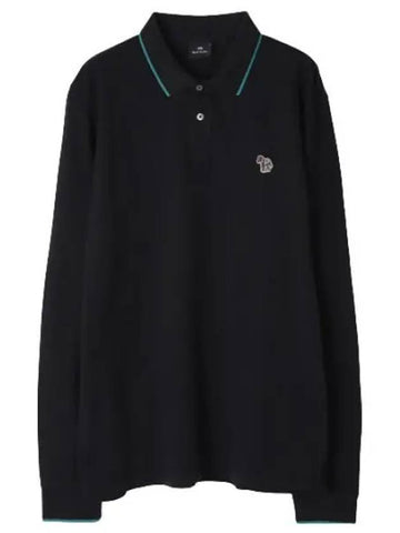 Regular fit zebra patch long sleeve polo shirt collar - PAUL SMITH - BALAAN 1