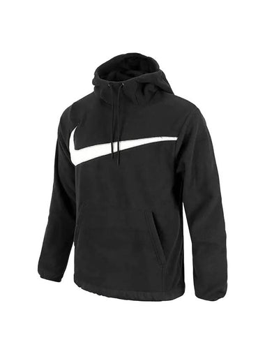 Club Fleece Winterized Pullover Hoodie Black - NIKE - BALAAN 1