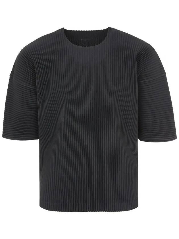 Homme Pliss Issey Miyake Short Sleeve T Shirt HP48JK103 15 BLACK - ISSEY MIYAKE - BALAAN 3