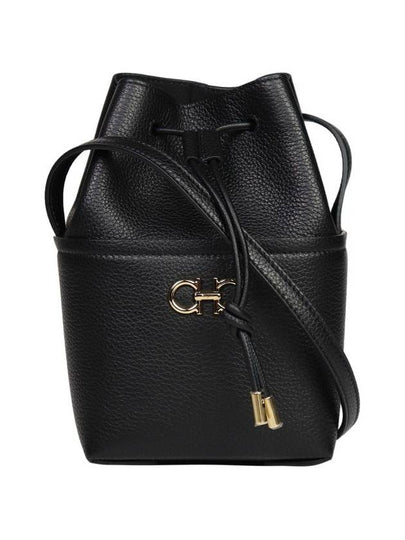 Gancini Mini Bucket Bag Black - SALVATORE FERRAGAMO - BALAAN 2