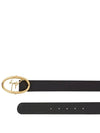 Gold logo leather belt black IAU7029 - GIUSEPPE ZANOTTI - BALAAN 2