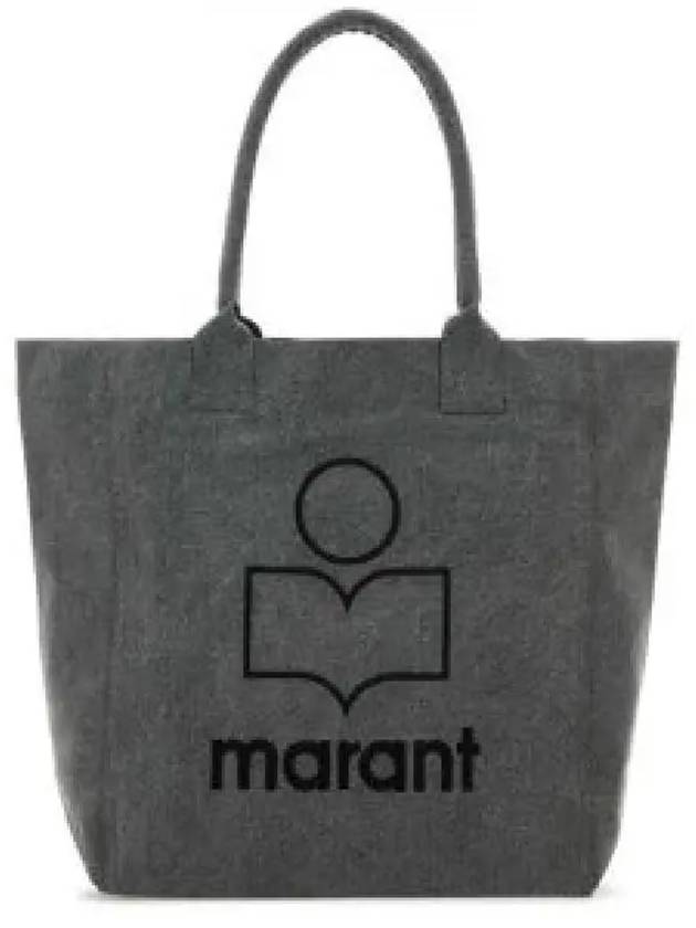 Yenky Logo Washed Cotton Tote Bag Grey - ISABEL MARANT - BALAAN 2