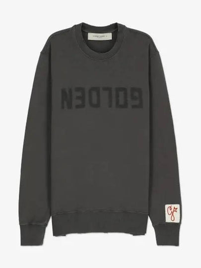 Fleece Reverse Logo Sweatshirt Grey - GOLDEN GOOSE - BALAAN 2