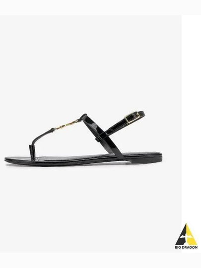 Women's Monogram Cassandra Sandals Black - SAINT LAURENT - BALAAN 2