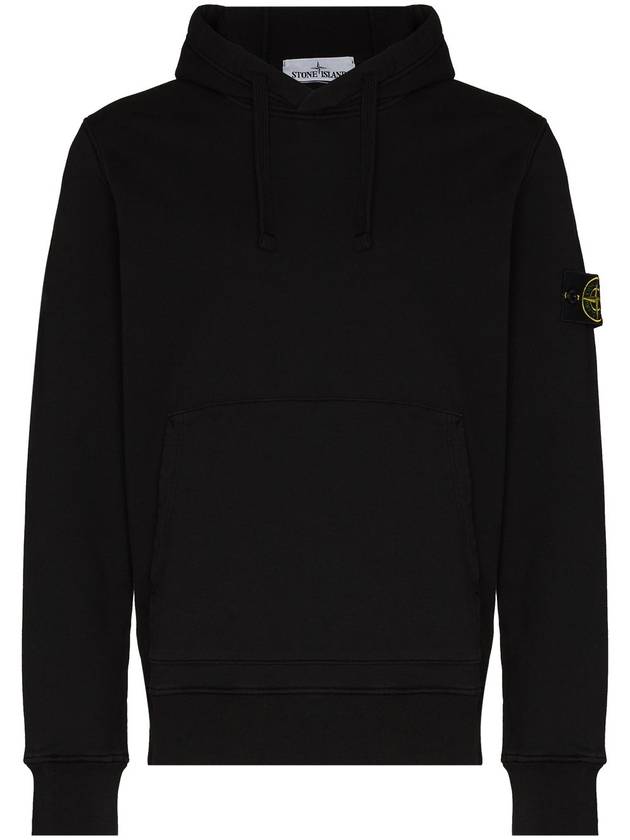 Waffen Patch Cotton Fleece Hoodie Black - STONE ISLAND - BALAAN 1