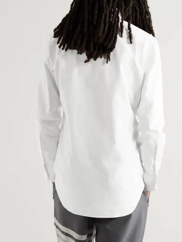 Oxford Grosgrain Placket Cotton Long Sleeve Shirt White - THOM BROWNE - BALAAN 6