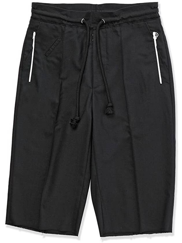 Stitched Wide Leg Drawstring Shorts Black - MAISON MARGIELA - BALAAN.