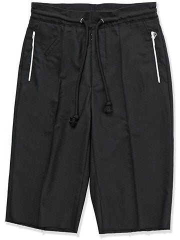 Stitched Wide Leg Drawstring Shorts Black - MAISON MARGIELA - BALAAN 1