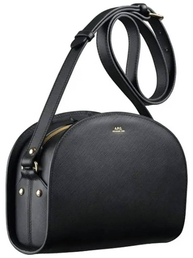 Demi Lune Half Moon Saffiano Cross Bag Black - A.P.C. - BALAAN 5