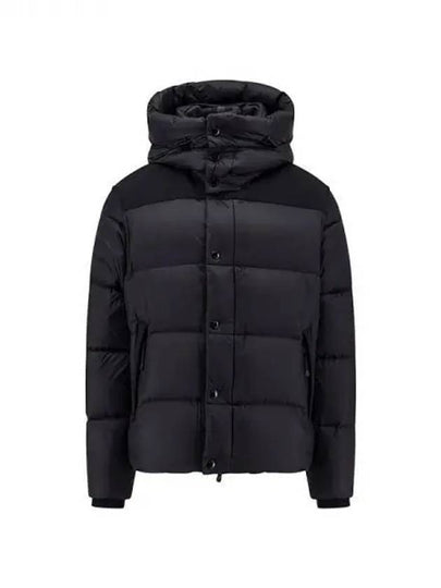 Logo Patch Hooded Down Padding Black - BURBERRY - BALAAN 2