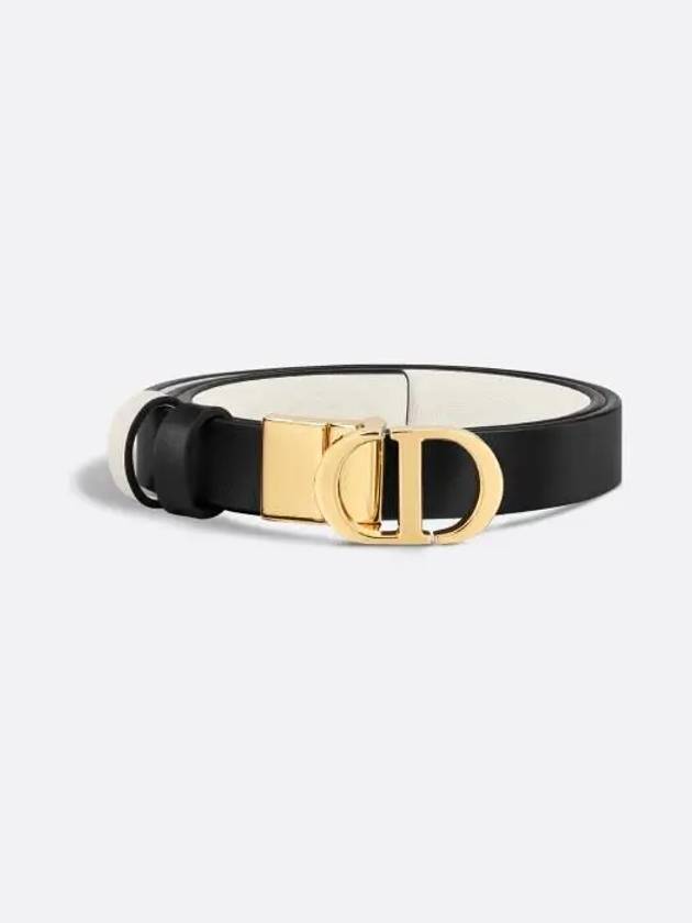 30 Montaigne Reversible Smooth Calfskin Belt Ivory Black - DIOR - BALAAN 3