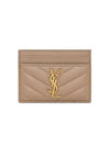 Cassandre Matelasse Lambskin Card Wallet Dusty Grey - SAINT LAURENT - BALAAN 2