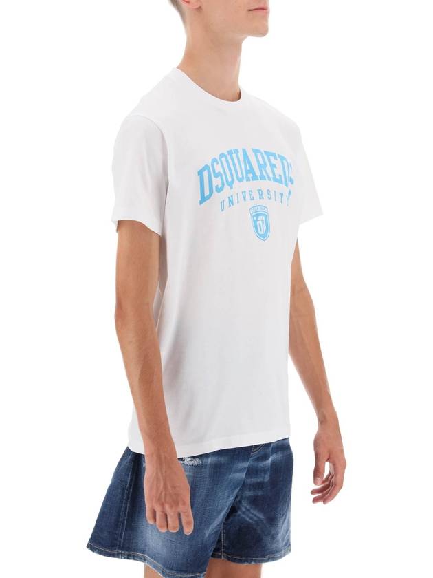 College Print Short Sleeve T-Shirt White - DSQUARED2 - BALAAN 3