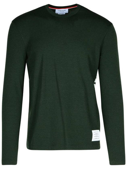 4 Bar Jersey Stretch Wool Knit Top Green - THOM BROWNE - BALAAN 2