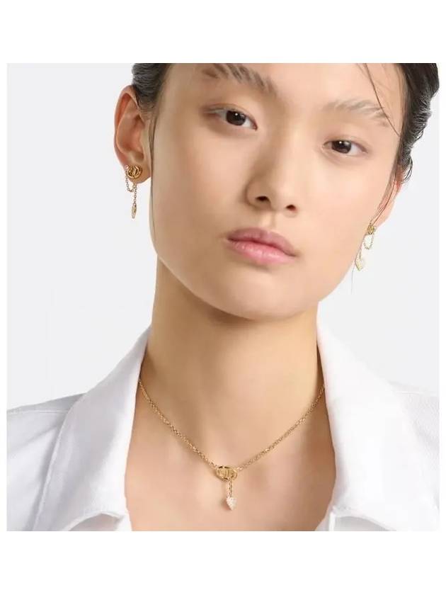 CD Finish Metal Crystal Necklace Gold - DIOR - BALAAN 4