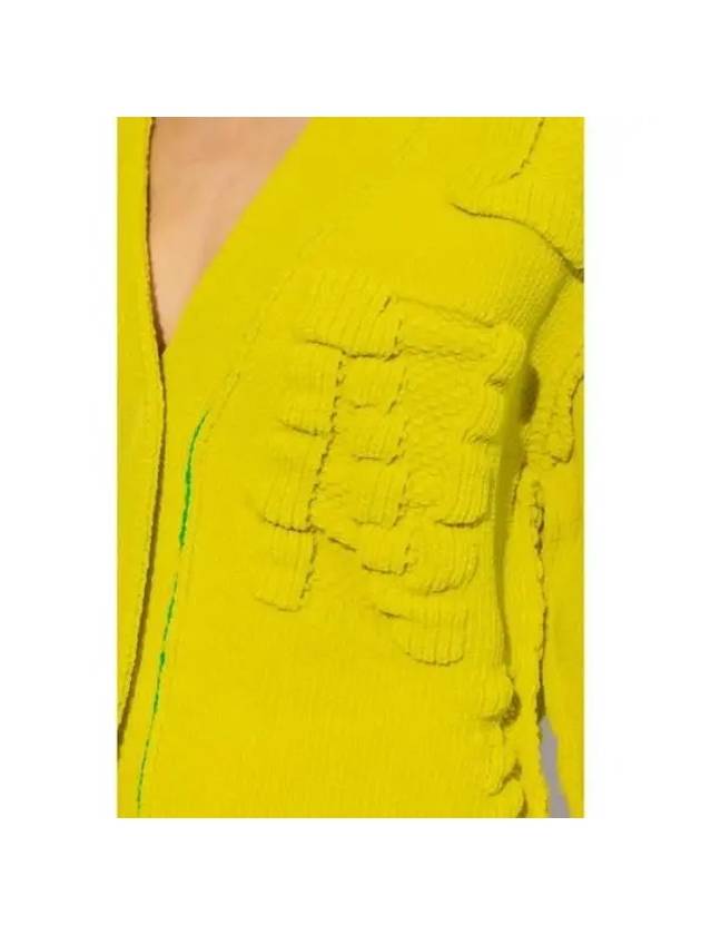 Rised Logo Pattern Cardigan Yellow - BOTTEGA VENETA - BALAAN 6