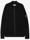 503A1 Stretch RWS Wool Knit Cardigan Black - STONE ISLAND - BALAAN 3