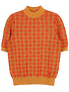 Jacquard Short Sleeve Knit Top Orange - TORY BURCH - BALAAN 10