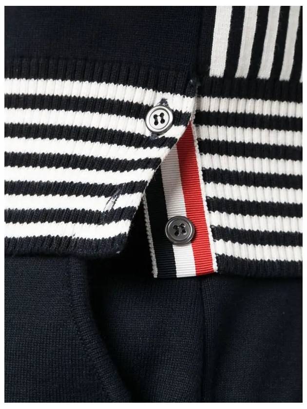 Fun Mix 4 Bar Stripe Polo Shirt Navy - THOM BROWNE - BALAAN 4