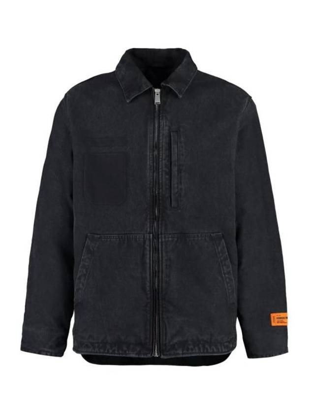 Zip-Up Denim Jacket Black - HERON PRESTON - BALAAN 2