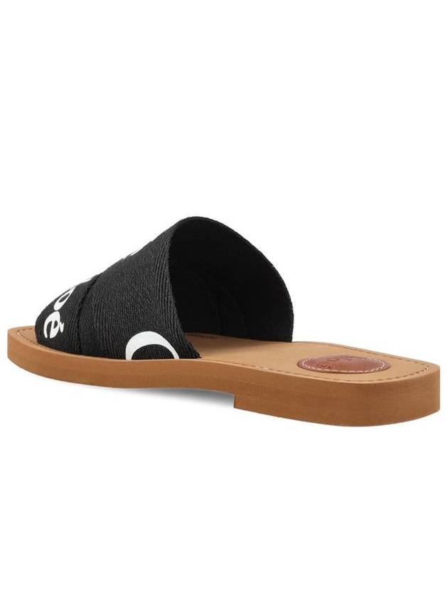 Woody Logo Flat Mule Slippers Black - CHLOE - BALAAN 4