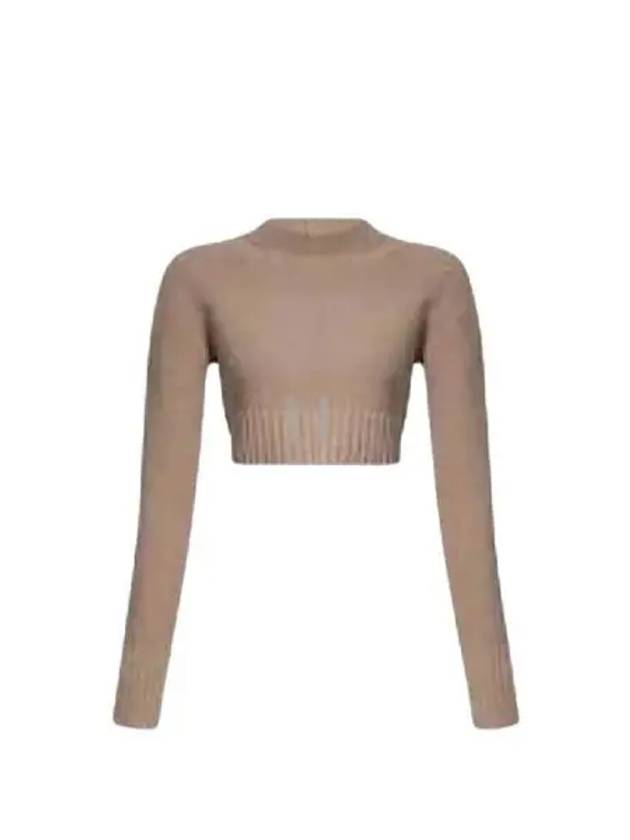 Kaya Crop Cashmere Knit Top Sand - MAX MARA - BALAAN 2