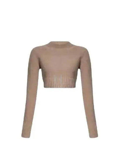 Kaya Crop Cashmere Knit Top Sand - MAX MARA - BALAAN 2