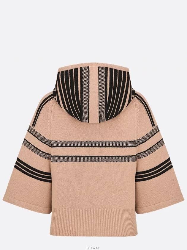 DiorAlps 3 4 Sleeve Hooded Sweater Pink Wool Cashmere Knit - DIOR - BALAAN 2