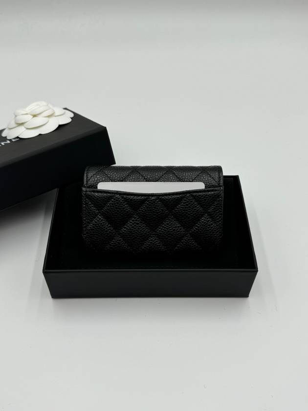 Classic Grained Calfskin Card Wallet Black - CHANEL - BALAAN 3