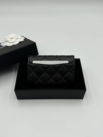 Classic snap card wallet caviar black gold AP0214 - CHANEL - BALAAN 2