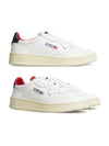 Men's Medalist Navy Red Tab Leather Low Top Sneakers White - AUTRY - BALAAN 2