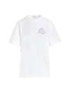 Women's Graphic Logo Printing Short Sleeve T-Shirt White - MONCLER - BALAAN 2