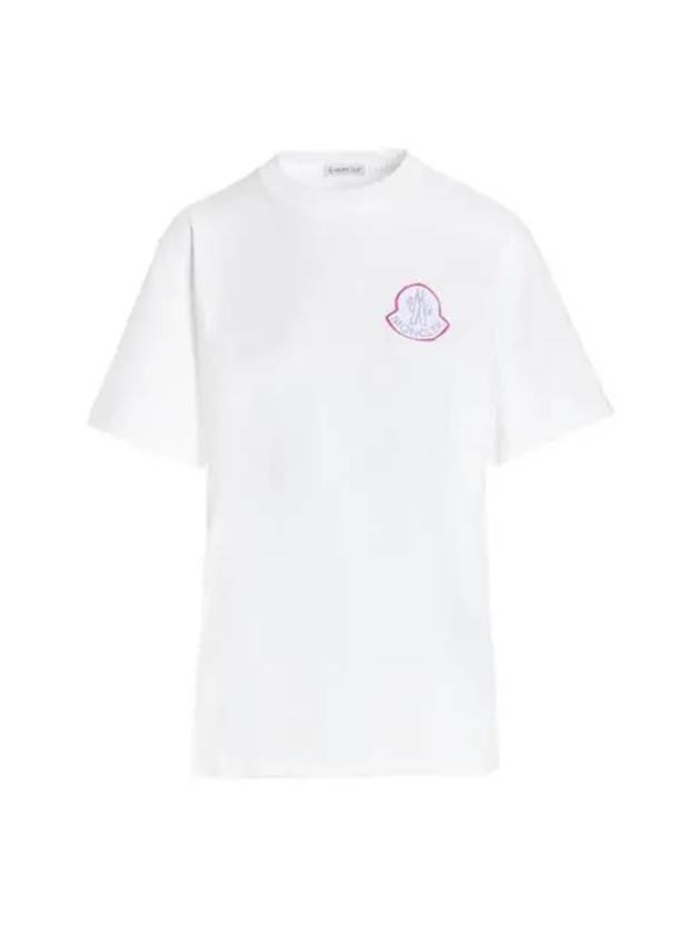 Women's Graphic Logo Printing Short Sleeve T-Shirt White - MONCLER - BALAAN 2