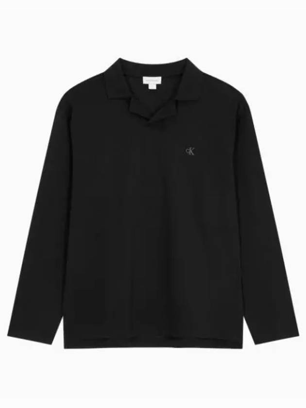 Jeans Relaxed Fit Heavy Jersey Rugby Polo Shirt Black - CALVIN KLEIN - BALAAN 2