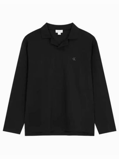 Jeans Relaxed Fit Heavy Jersey Rugby Polo Shirt Black - CALVIN KLEIN - BALAAN 2