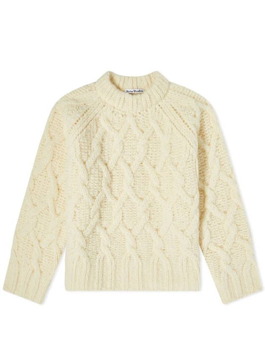 Cable Wool Knit Top Ivory - ACNE STUDIOS - BALAAN 1