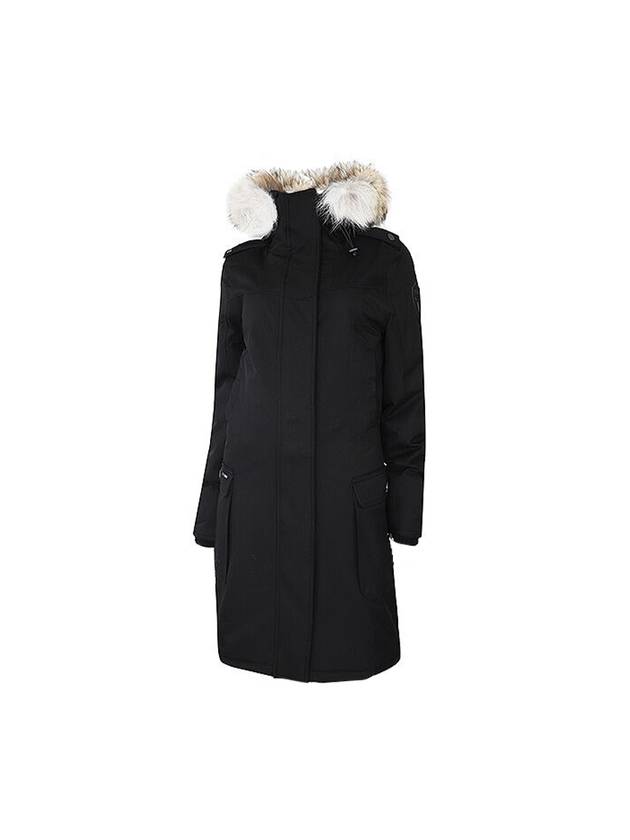 Women's Abby Hooded Fur Long Parka Black - NOBIS - BALAAN 1