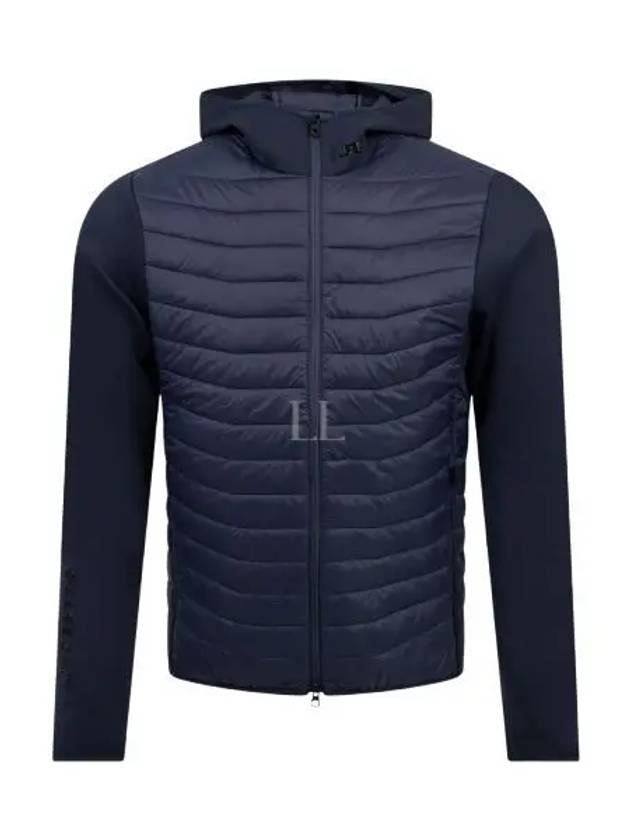 Men's Holden Quilt Hybrid Hooded Jacket Navy - J.LINDEBERG - BALAAN 2