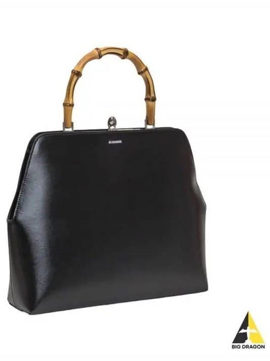 Goji Bamboo Handle Medium Tote Bag Black - JIL SANDER - BALAAN 2