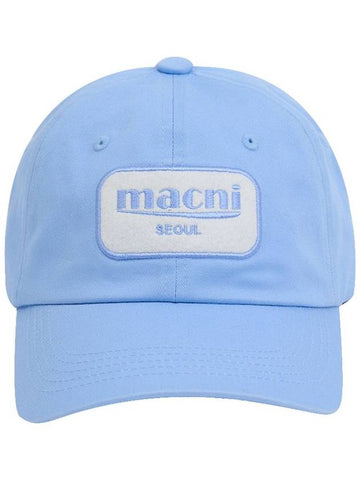 Y2K LOGO PATCH BALL CAP SKY BLUE - MACNI - BALAAN 1