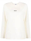 Micro Logo Print Long Sleeve T-Shirt Ivory - MSGM - BALAAN 2