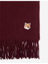 Small Fox Head Patch Wool Muffler Wine - MAISON KITSUNE - BALAAN.