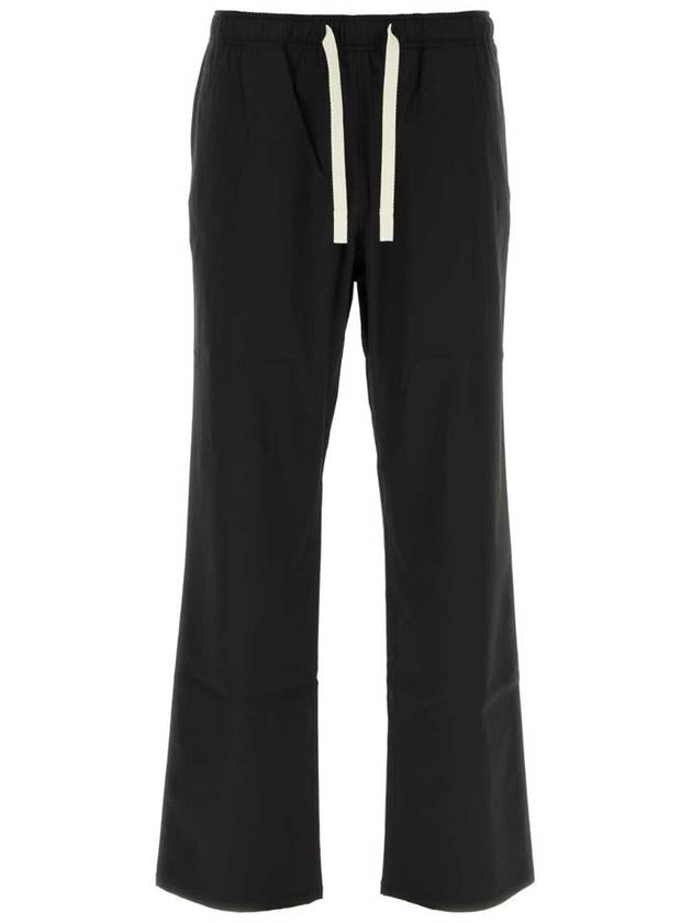 Embroidered Logo Drawstring Straight Pants Black - PALM ANGELS - BALAAN 2