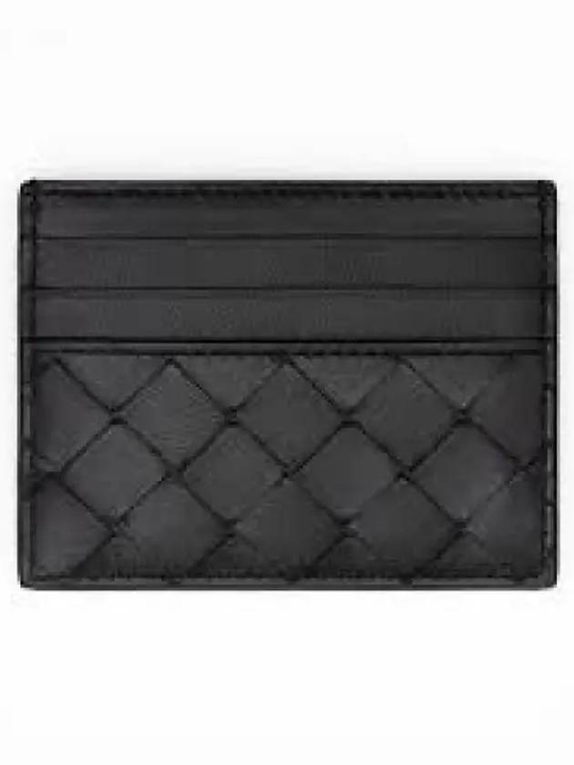 Intrecciato Leather Card Wallet Black - BOTTEGA VENETA - BALAAN 2