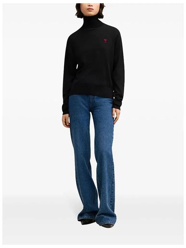 De Coeur Wool Turtleneck Black - AMI - BALAAN 4