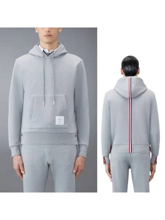 Men's Center Back Stripe Logo Patch Hoodie Grey - THOM BROWNE - BALAAN 2