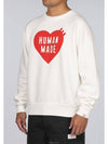 Heart Crew Neck Sweatshirt White - HUMAN MADE - BALAAN 3