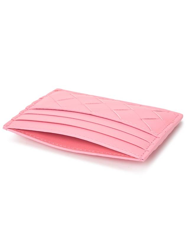 Intrecciato Leather Card Wallet Pink - BOTTEGA VENETA - BALAAN 5