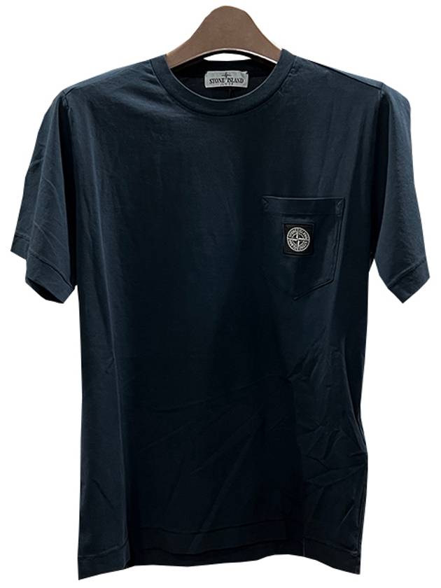 Kids Logo Patch Pocket Short Sleeve T shirt 10 12 Navy 781620347 V0020 - STONE ISLAND - BALAAN 2