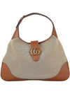 Aphrodite Large Canvas Shoulder Bag Beige Brown - GUCCI - BALAAN 2